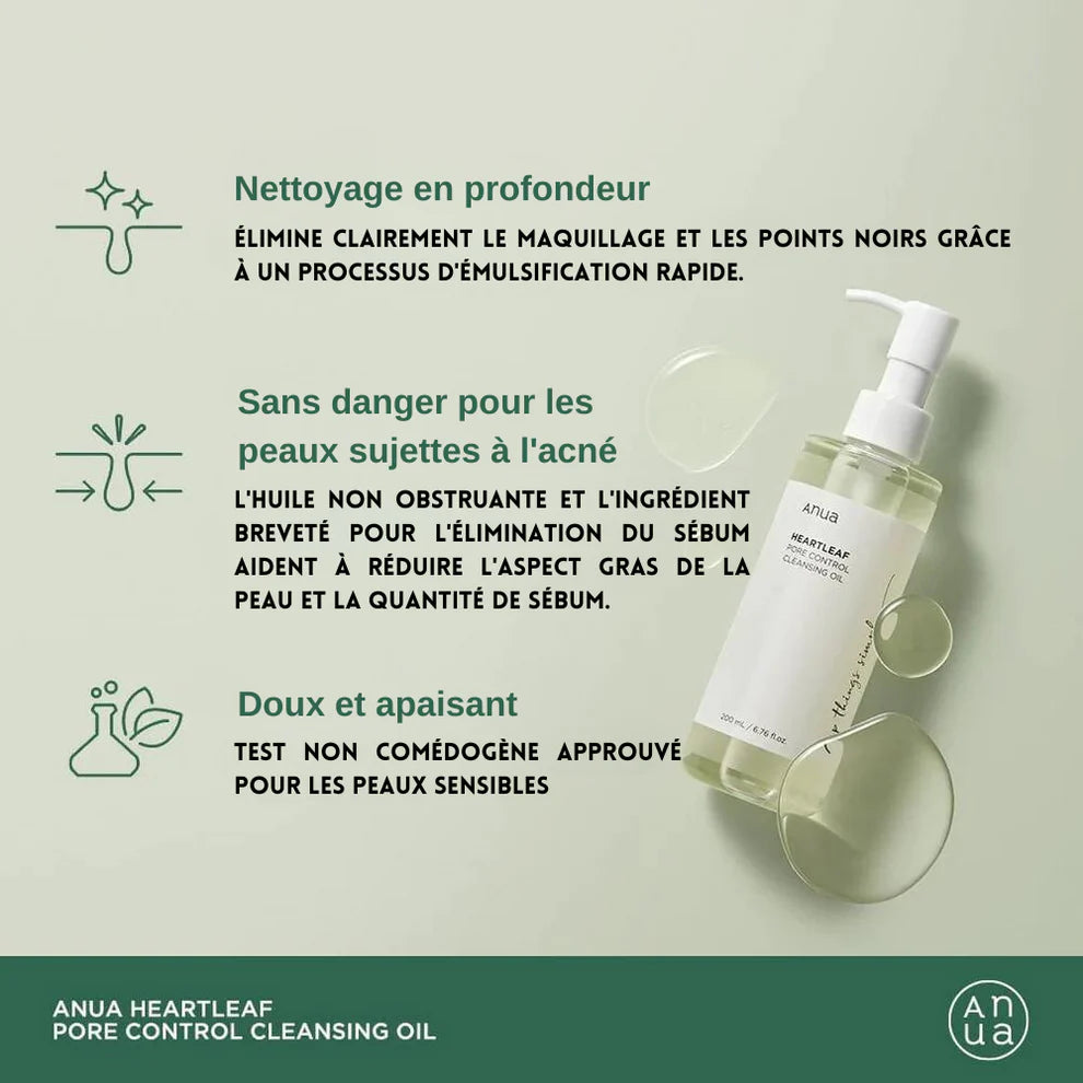Anua- Heartleaf Pore Control Cleansing Oil - Makeup Remover Cleansing Oil